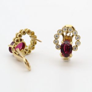 Maroon Diamond Earrings